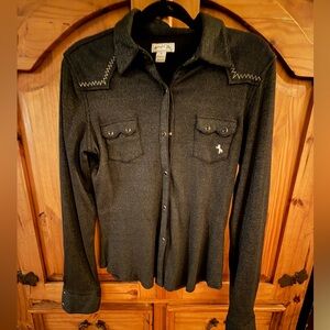 Women's Black Cowgirl Up Western Shirt